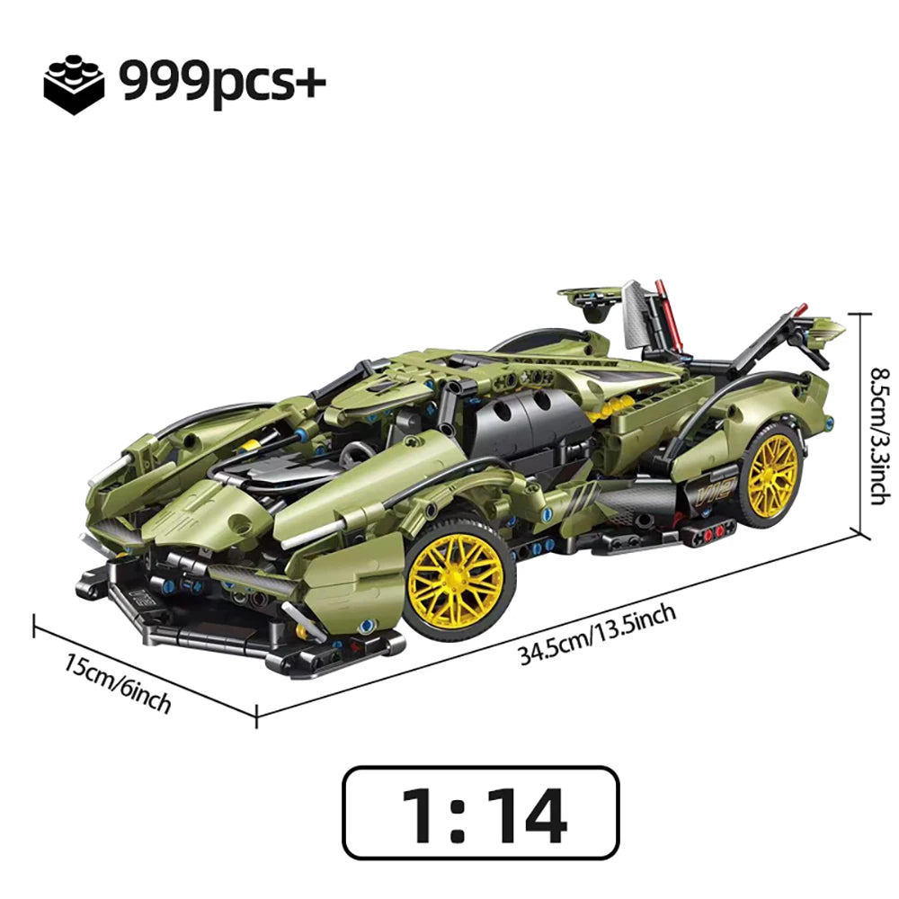 PrimeToyLink™ 1:14 Scale Supercar Building Set