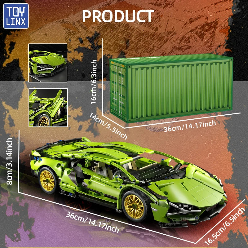 PrimeToyLink™ 1:14 Scale Supercar Building Set